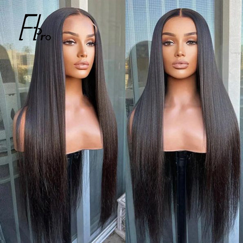 5x5 HD Invisible Lace Closure Wig Glueless Straight Virgin Human Hair 180% Density